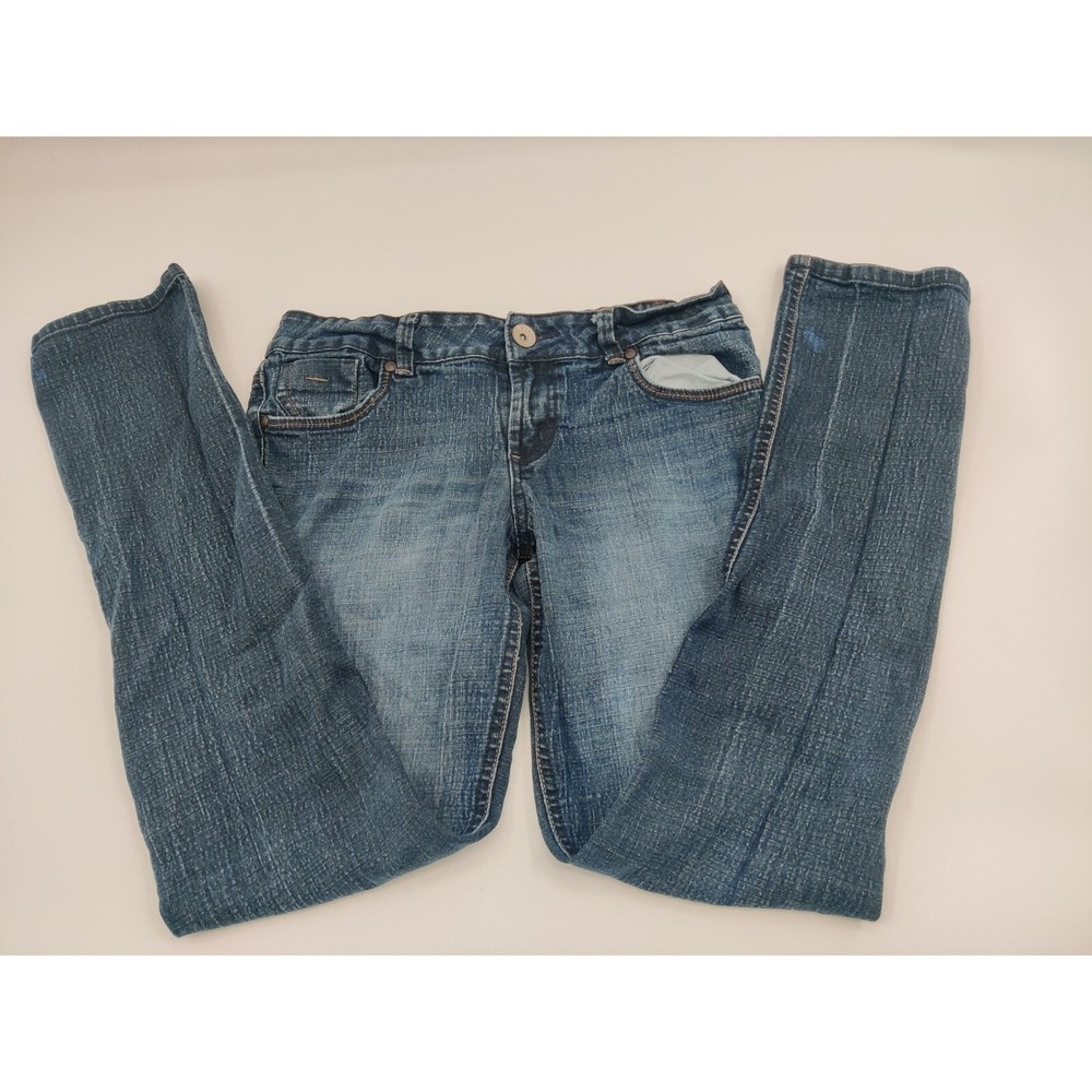 LEI Ashley Lowrise Skinny Jeans Womens 9 Medium Wash Stretch Denim Blue 30x30